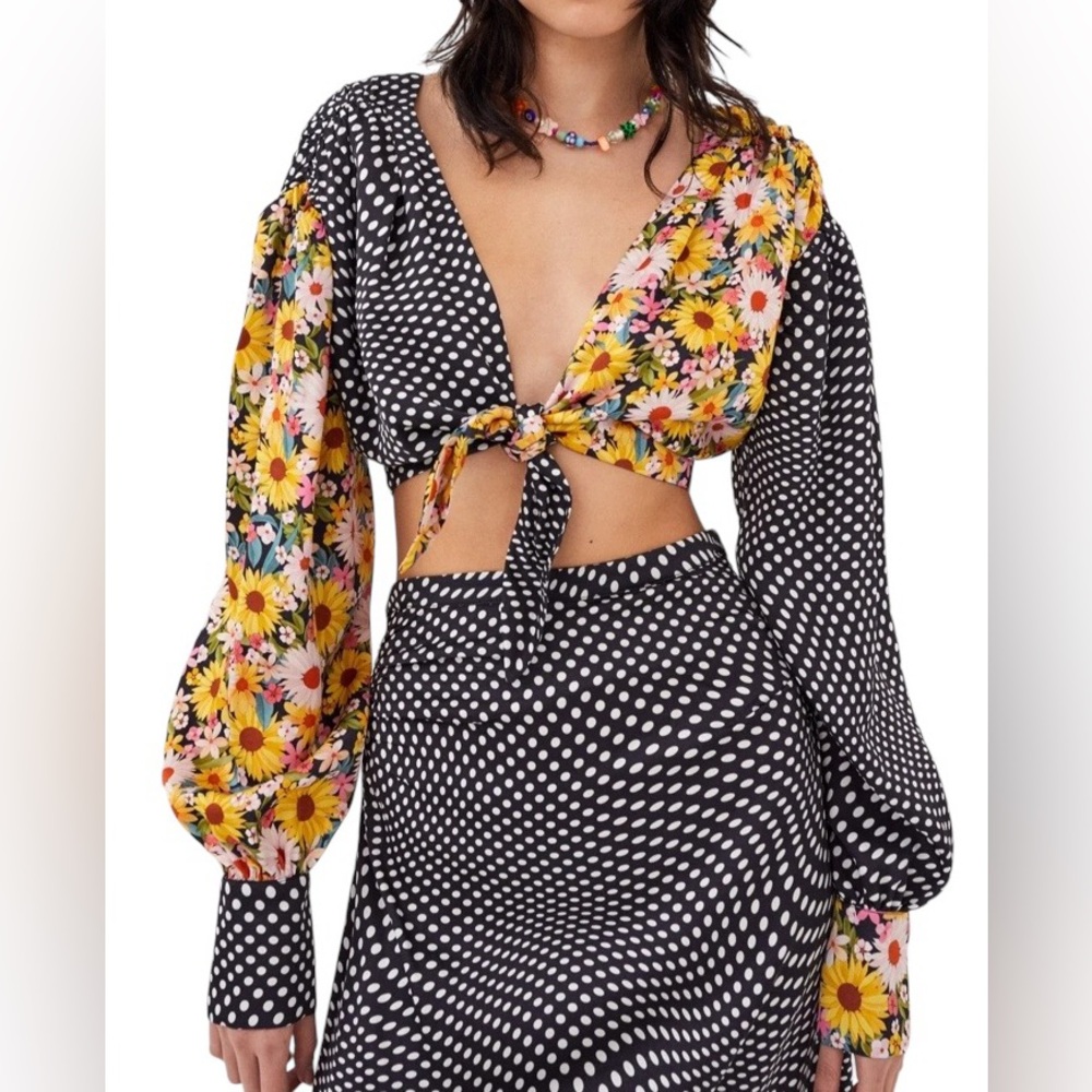 For Love & Lemons Anya Crop Top Revolve NEW